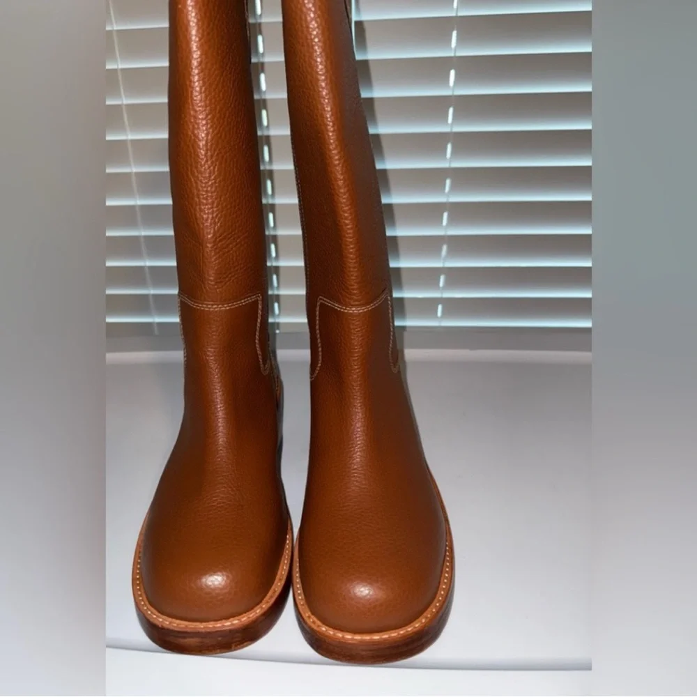 Free People Blaze Vintage Tan Pull On Knee Boots 7